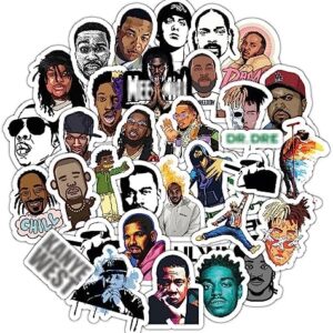 BulbaCraft Rapper Stickers, Rap Stickers Rap Toys, Rap Accessories - Hip Hop Stickers, 90s Hip Hop, 2000s Hip Hop - Music Stickers for Water Bottle - Singer Stickers, Celebrity Stickers